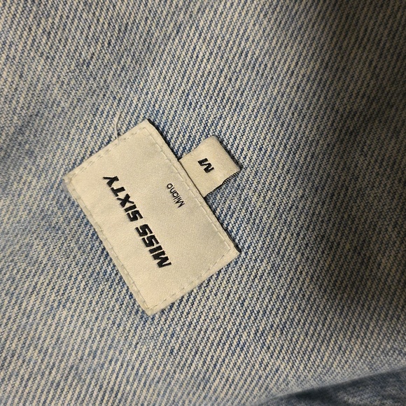 Miss Sixty Denim Cropped Floral Appliqué Jacket - Picture 7 of 9